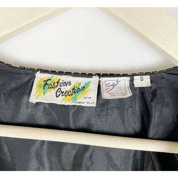 Vintage Fashion Creation Silk Black And Gold top - Picture 4 of 9